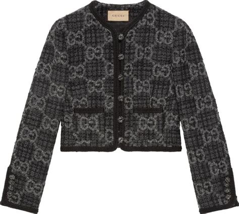 gucci gg tweed jacket|gucci gg jacquard cotton jacket.